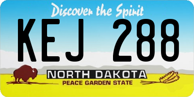 ND license plate KEJ288