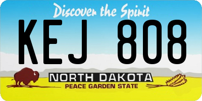ND license plate KEJ808