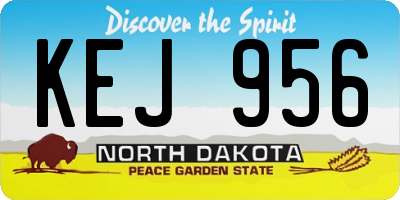 ND license plate KEJ956