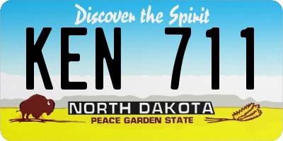 ND license plate KEN711