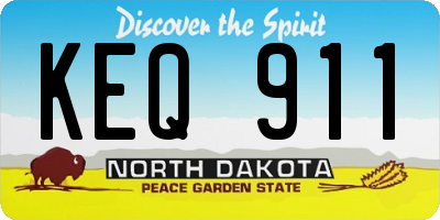 ND license plate KEQ911