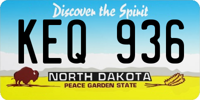 ND license plate KEQ936