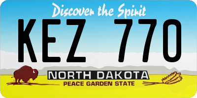 ND license plate KEZ770