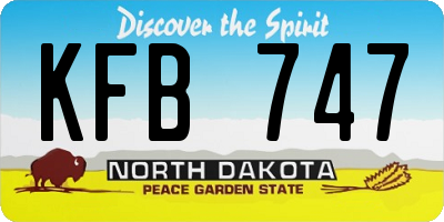 ND license plate KFB747
