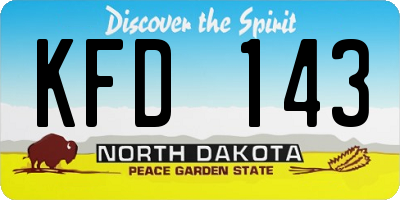 ND license plate KFD143