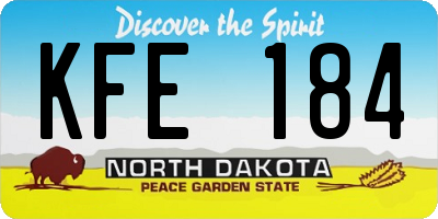 ND license plate KFE184