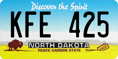 ND license plate KFE425