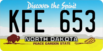ND license plate KFE653