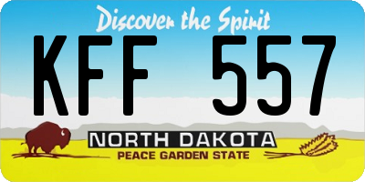 ND license plate KFF557