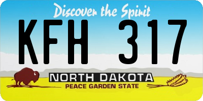 ND license plate KFH317
