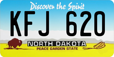 ND license plate KFJ620