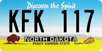 ND license plate KFK117