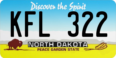 ND license plate KFL322