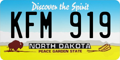 ND license plate KFM919