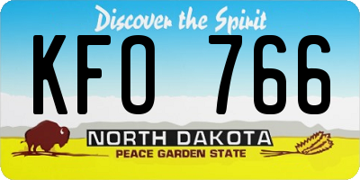 ND license plate KFO766