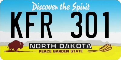 ND license plate KFR301