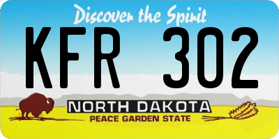 ND license plate KFR302