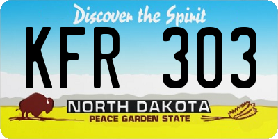 ND license plate KFR303