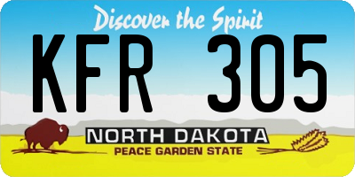 ND license plate KFR305