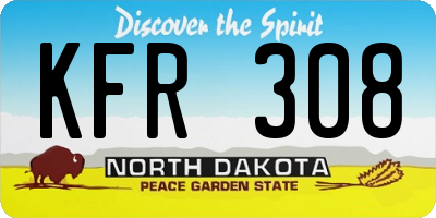 ND license plate KFR308