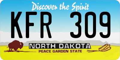 ND license plate KFR309