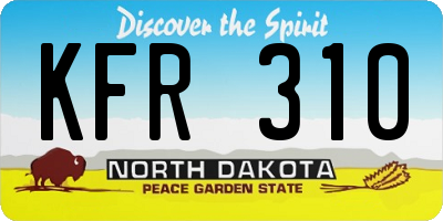 ND license plate KFR310