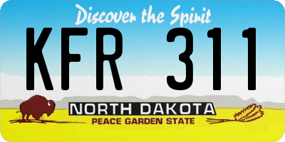 ND license plate KFR311