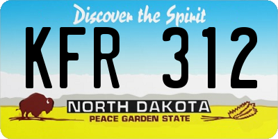 ND license plate KFR312