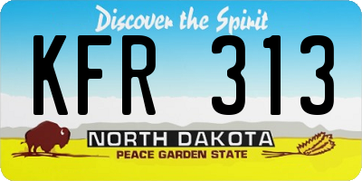 ND license plate KFR313