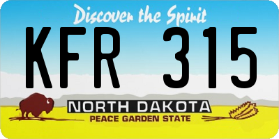 ND license plate KFR315