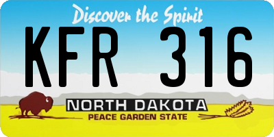 ND license plate KFR316