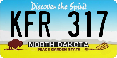 ND license plate KFR317