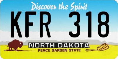 ND license plate KFR318