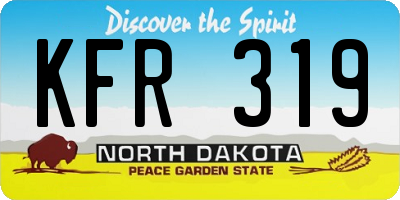 ND license plate KFR319