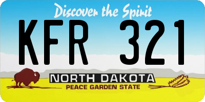 ND license plate KFR321