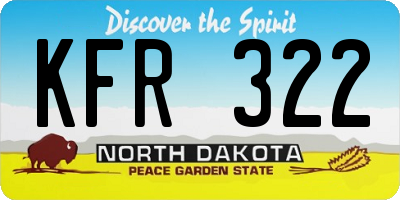 ND license plate KFR322