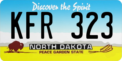 ND license plate KFR323