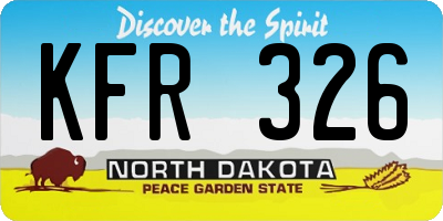 ND license plate KFR326