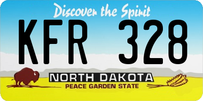 ND license plate KFR328