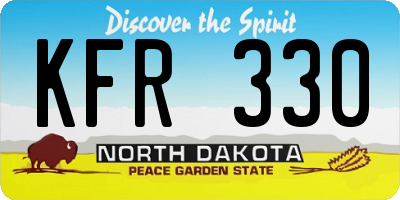 ND license plate KFR330