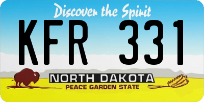 ND license plate KFR331