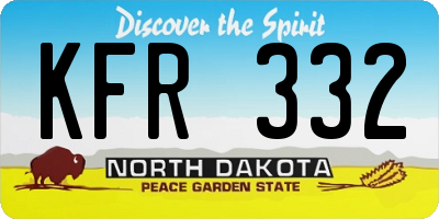 ND license plate KFR332