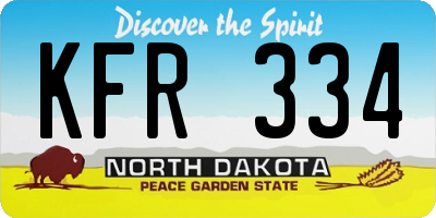 ND license plate KFR334
