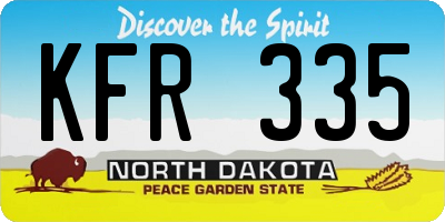 ND license plate KFR335