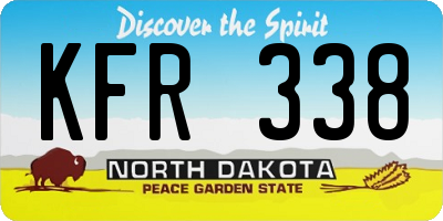 ND license plate KFR338