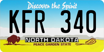ND license plate KFR340