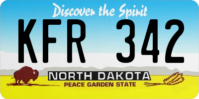 ND license plate KFR342