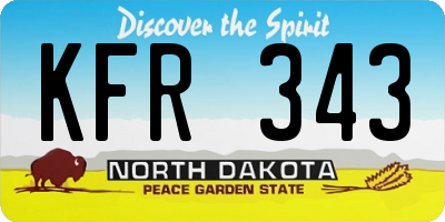ND license plate KFR343