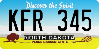 ND license plate KFR345