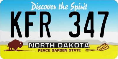 ND license plate KFR347